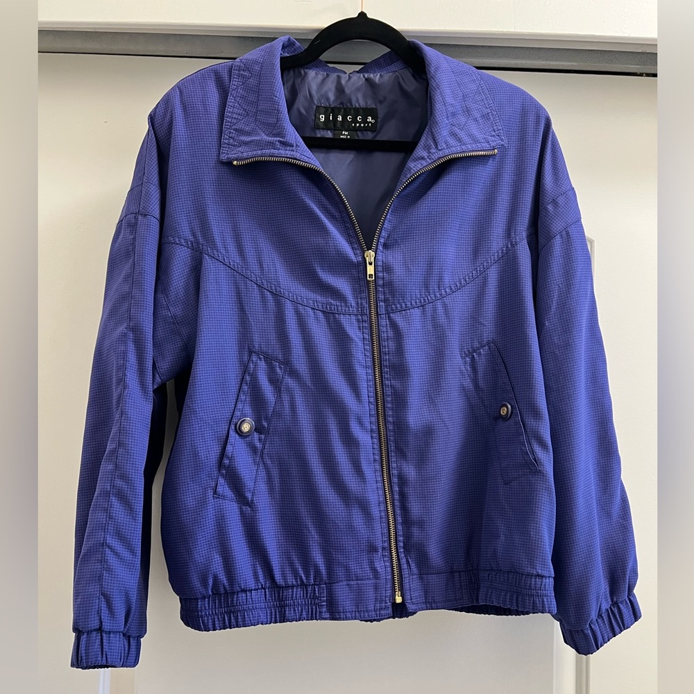 Giacca Sport Vintage Oversized Windbreaker in Purple